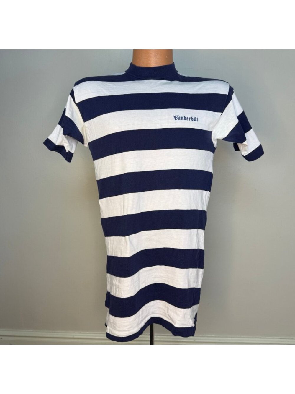 Vintage 1960s Striped Vanderbilt University T-Shirt, Champion Products Size S/M